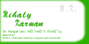 mihaly karman business card